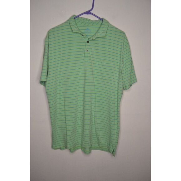 Peter Millar Men's Large Green Striped Golf Polo Shirt -READ - Picture 1 of 10